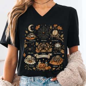 Creepy & Cute Arachnids Halloween V-Neck