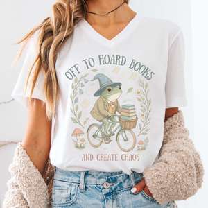 V Neck Tees: Off to Hoard Books and Create Chaos Literary V-Neck