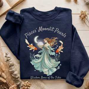 Zodiac Birth Month: Pisces' Moonlit Pearls Zodiac Sweatshirt