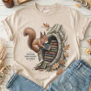 All T Shirts: Winter Provisions Secured Squirrel Literary T-Shirt