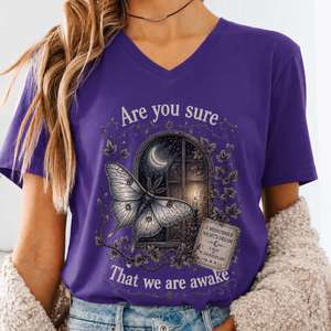 V Neck Tees: Are You Sure That We Are Awake A Midsummer Night's Dream Shakespeare V-Neck
