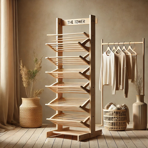 Products: Wooden Clothes Drying Rack – The Tower – The Natural Co