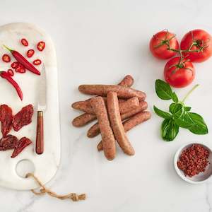 Beef: Organic Beef Chilli & Sun-dried Tomato Sausages (400g) - Frozen