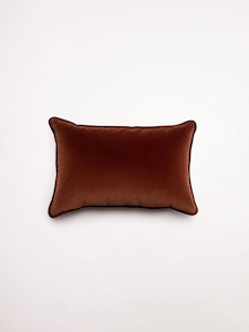 Cushions Bedding: Lumbar Velvet - Chestnut