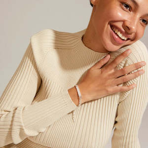 Womens Clothing: Heat Recycled Crystal Chain Bracelet - Silver Plated