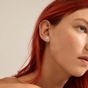 Jola Earrings - Silver Plated White