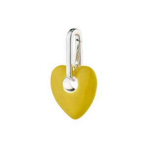 30 Under: Charm Recycled Heart Pendant Yellow - Silver Plated