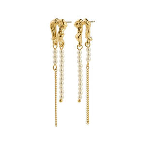 Vincent White Earrings - Gold Plated