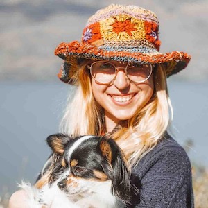 Wool Flower Brim Hat
