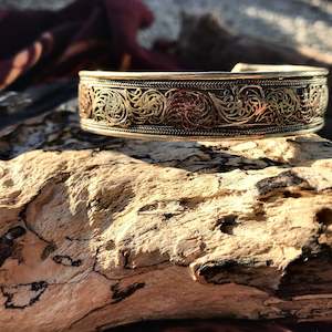 Three Metal Filigree Bangle