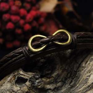 Faux Leather Bracelet / Infinity