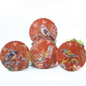 Colourful Bird Round Coasters