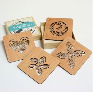 Rimu Kowhaiwhai Coasters