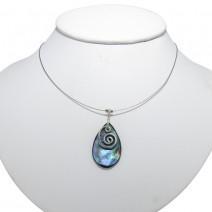 Koru Tear Drop Paua Necklace