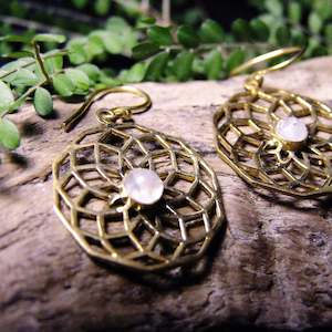 Brass And Silver Plated Earrings: Rihu Brass Earrings