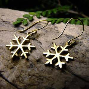 Snowflake Brass Earring