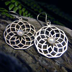 Brass And Silver Plated Earrings: Rihu Silver Plated Earrings