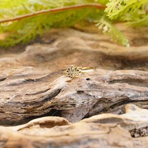 Ethereal Lotus Flower Brass Rings