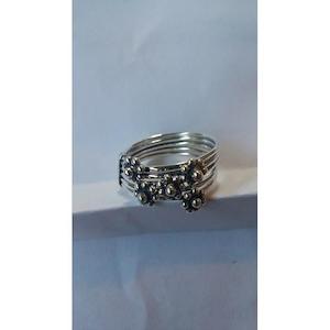 Brass And Silver Plated Rings: Daisy Dot Silver Plated Ring