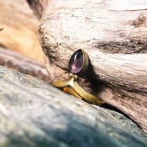 Brass And Silver Plated Rings: Lina Stone Silver Plated Ring