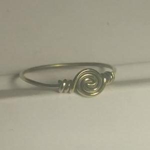 Brass And Silver Plated Rings: Otave Dble Swirl Brass Ring