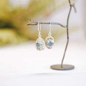 Skardu Oval Sterling Silver Earrings