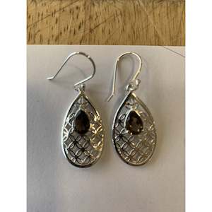 Flower Of Life Teardrop Sterling Silver Earrings