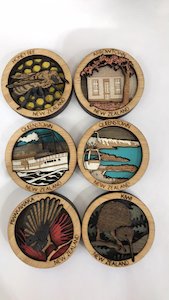 Laser Cut Wood Scenic Picture Round Magnet