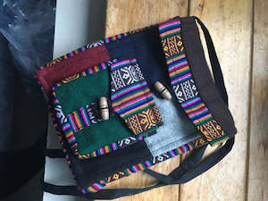 Shoulder Bags: Woolen Side Bag Multi