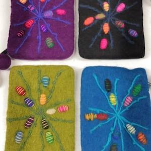 Wallets Purses Pouches: Web Felted Wool Purse