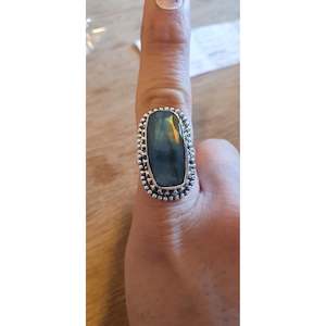 Silver Gemstone Rings: Auryn Cut Gemstone Sterling Silver Ring