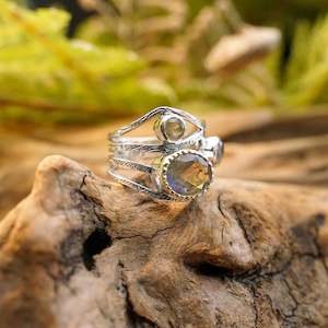 Silver Gemstone Rings: Arwen Cut Stone Sterling Silver Rings