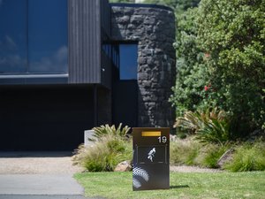 Products: Haast letterbox. Secure Parcel Drop.Mailbox. Custom, Solar-Powered Art, Light Sculpture - The Outside Outdoor Design Concepts