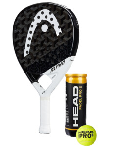 COMBO - HEAD Graphene 360+ ALPHA Elite + HEAD Padel Ball Pro S (3 Ball Can)