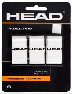 Padel Accessories: HEAD Padel Pro Overgrip 3PK - White