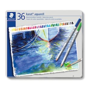 Watercolour: Staedtler Karat Aquarell Tin of 36 Watercolour Pencils