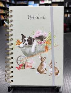 Wrendale Designs 'Sleeping on the Job' Border Collie and Rabbit A5 Spiral Notebook