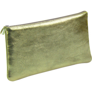 Stationery: Cuirise Leather Flat Pen Case 11x22cm - Green