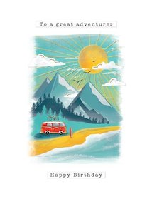Greeting Cards: Card: To a Great Adventurer Happy Birthday