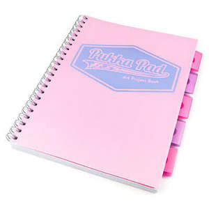 Notebooks Journals Notepads: Pukka Project Book: A4 Pastel Pink