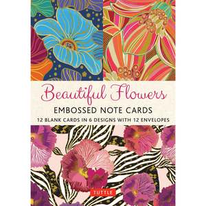 Beautiful Flowers - 12 Embossed Notecards with Envelopes