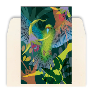 Kākāriki & Kōtukutuku Standard Greeting Card by Flox
