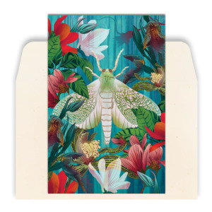 Stationery: White Moth & Orchid Standard Greeting Card by Flox