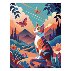 Byron Paint by Numbers Canvas, Paint & Brushes Kit: Kitty