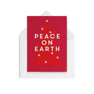 Christmas Cards Blank Inside: Peace on Earth LIghts