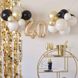 Balloon Garlands: 40th Birthday Milestone Balloon Bunting Decoration