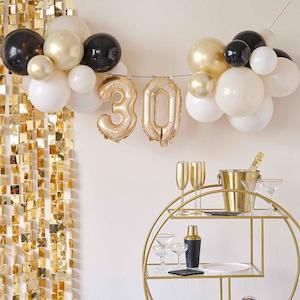 Balloon Garlands: 30th Birthday Milestone Balloon Bunting Decoration