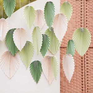 Party Decorations: Sage & Cream Palm Backdrop