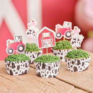 Farm: Farm Birthday Cake Cupcake Toppers 12pk