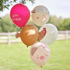 Farm: Farm Animals Birthday Balloon Bundle 5pk